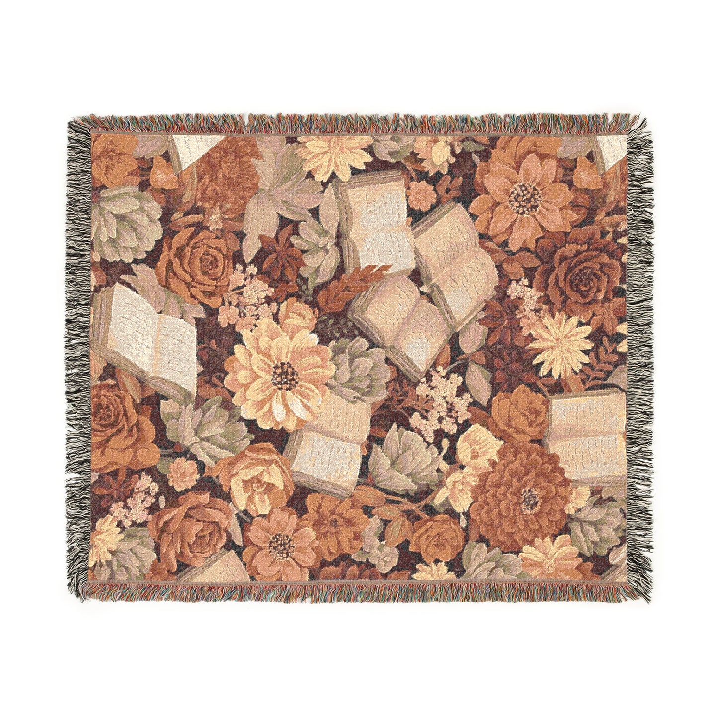 Boho Floral Woven Blanket