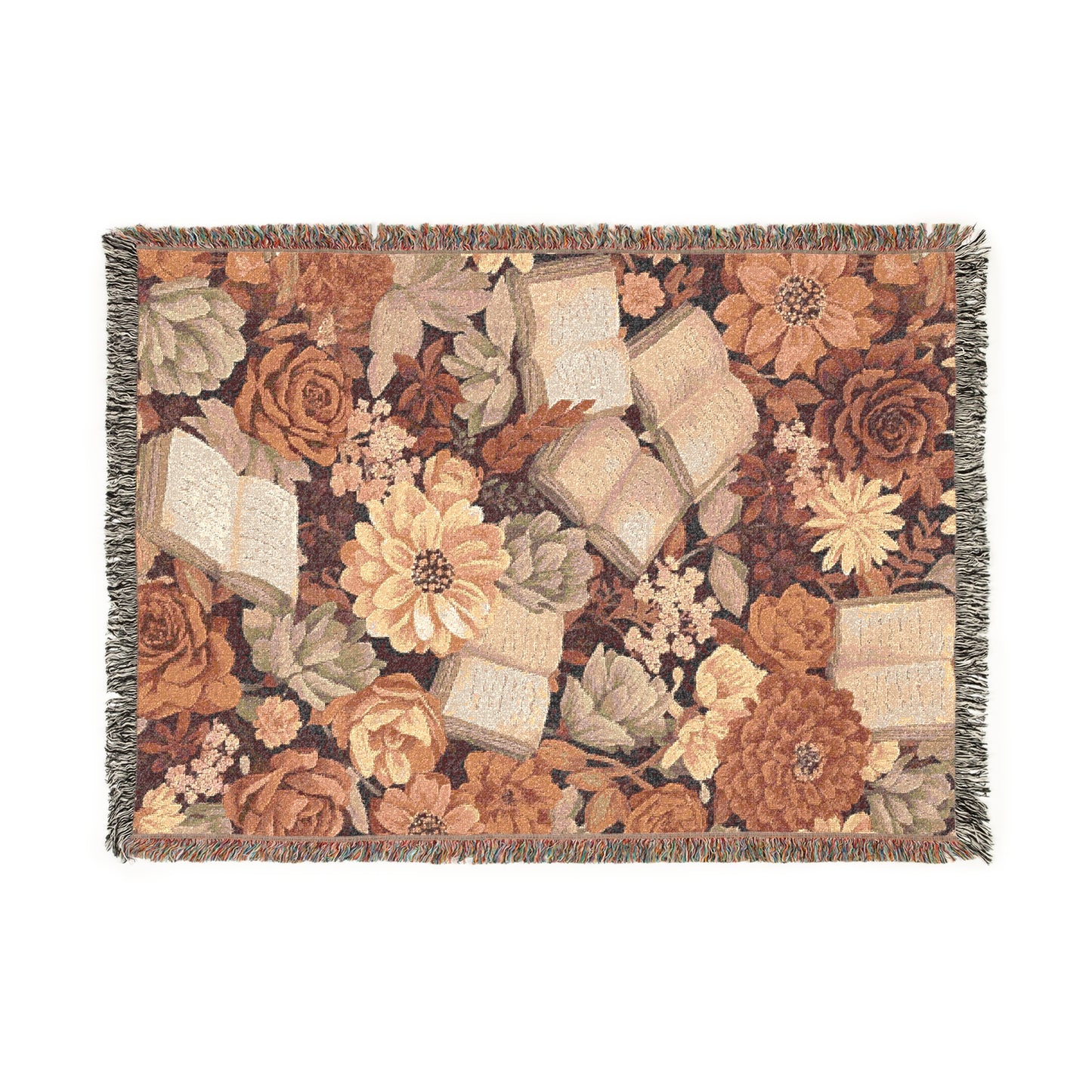 Boho Floral Woven Blanket