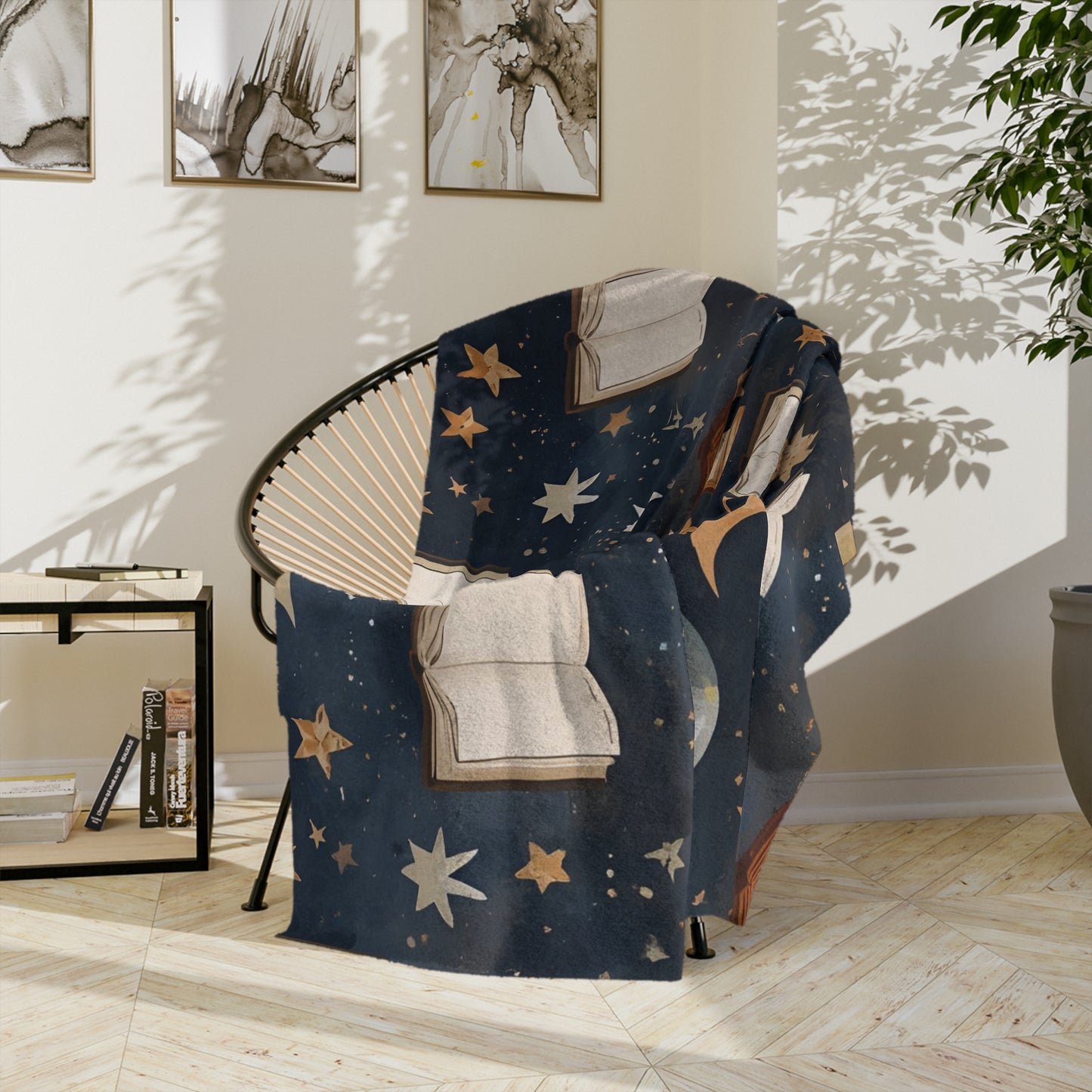 Celestial Soft Throw for Reading Nooks, Stargazing, Gift for Book Lovers