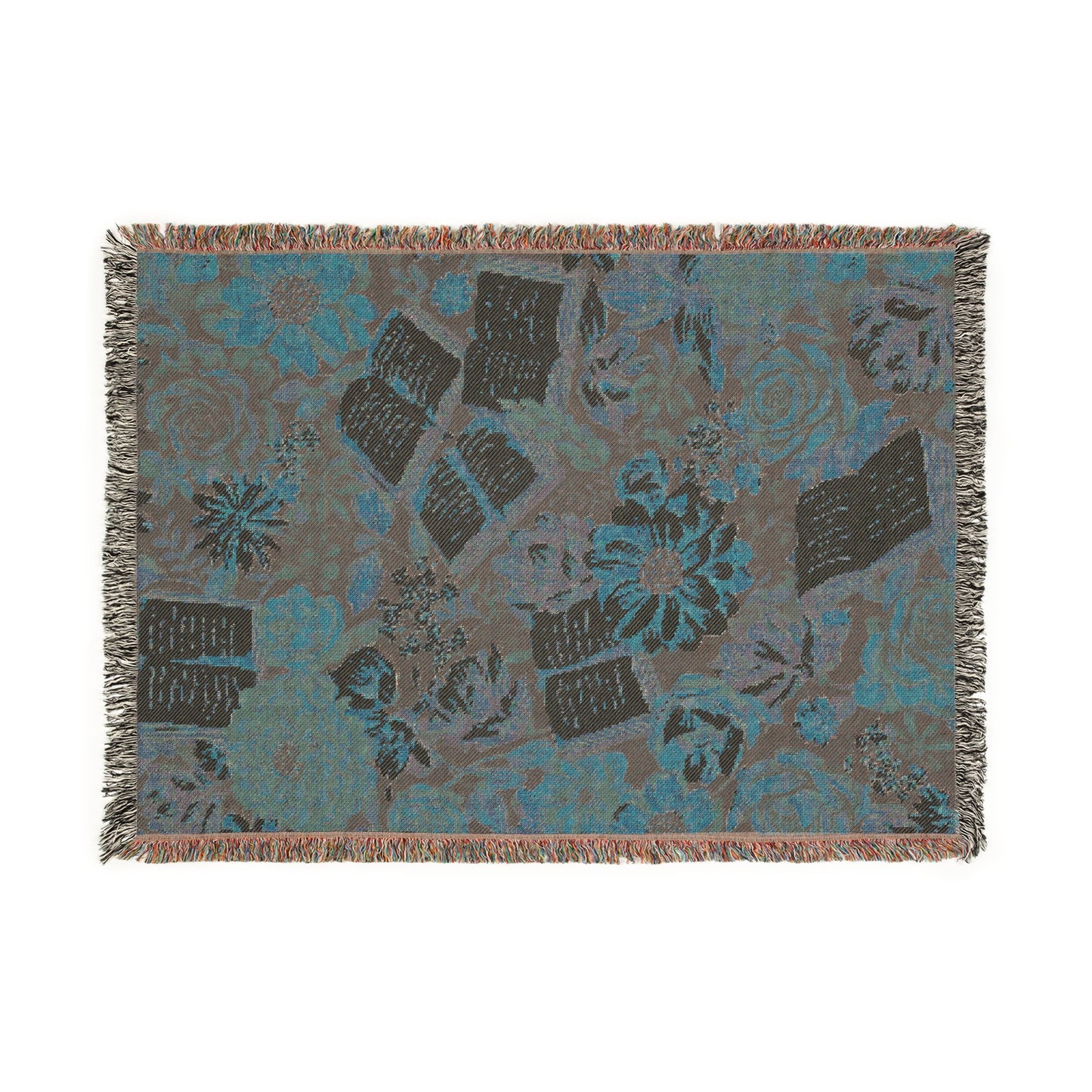Boho Floral Woven Blanket