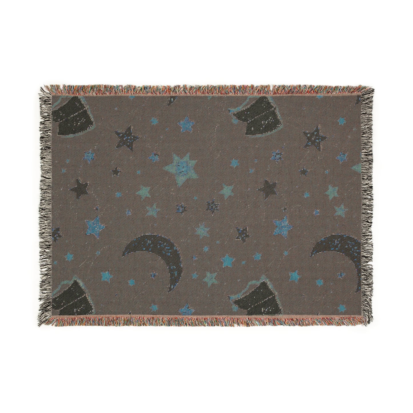 Cozy Night Sky Woven Blanket | Starry Pattern Throw |