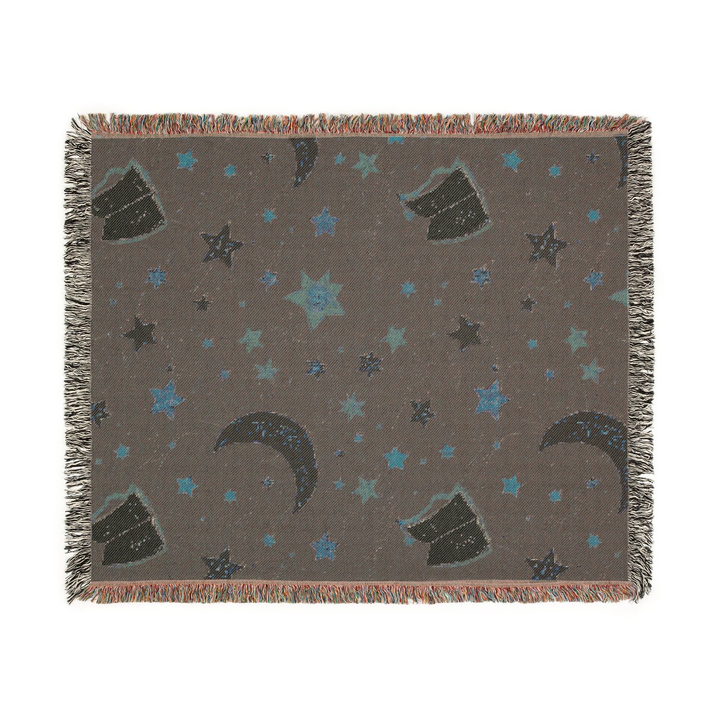 Cozy Night Sky Woven Blanket | Starry Pattern Throw |