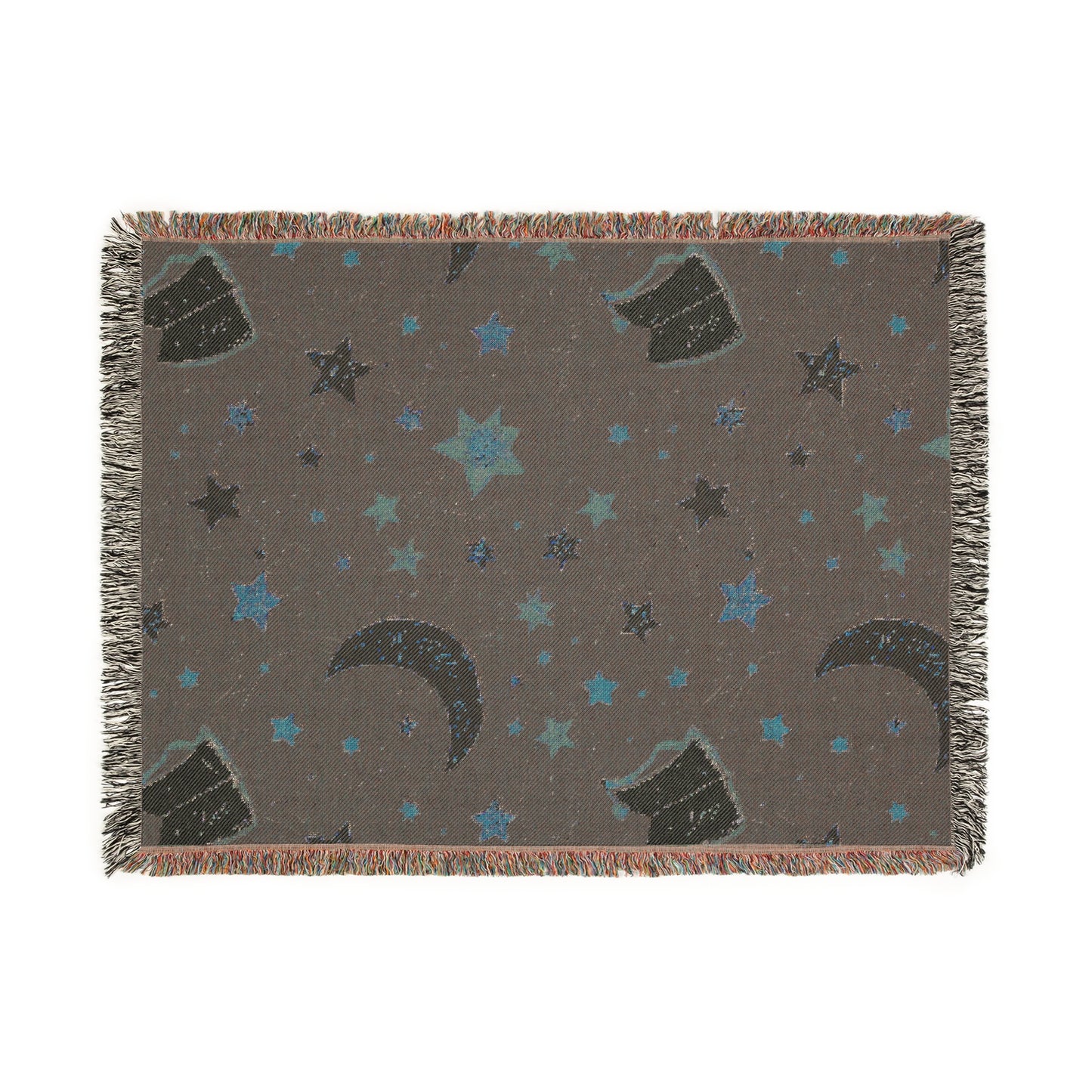 Cozy Night Sky Woven Blanket | Starry Pattern Throw |