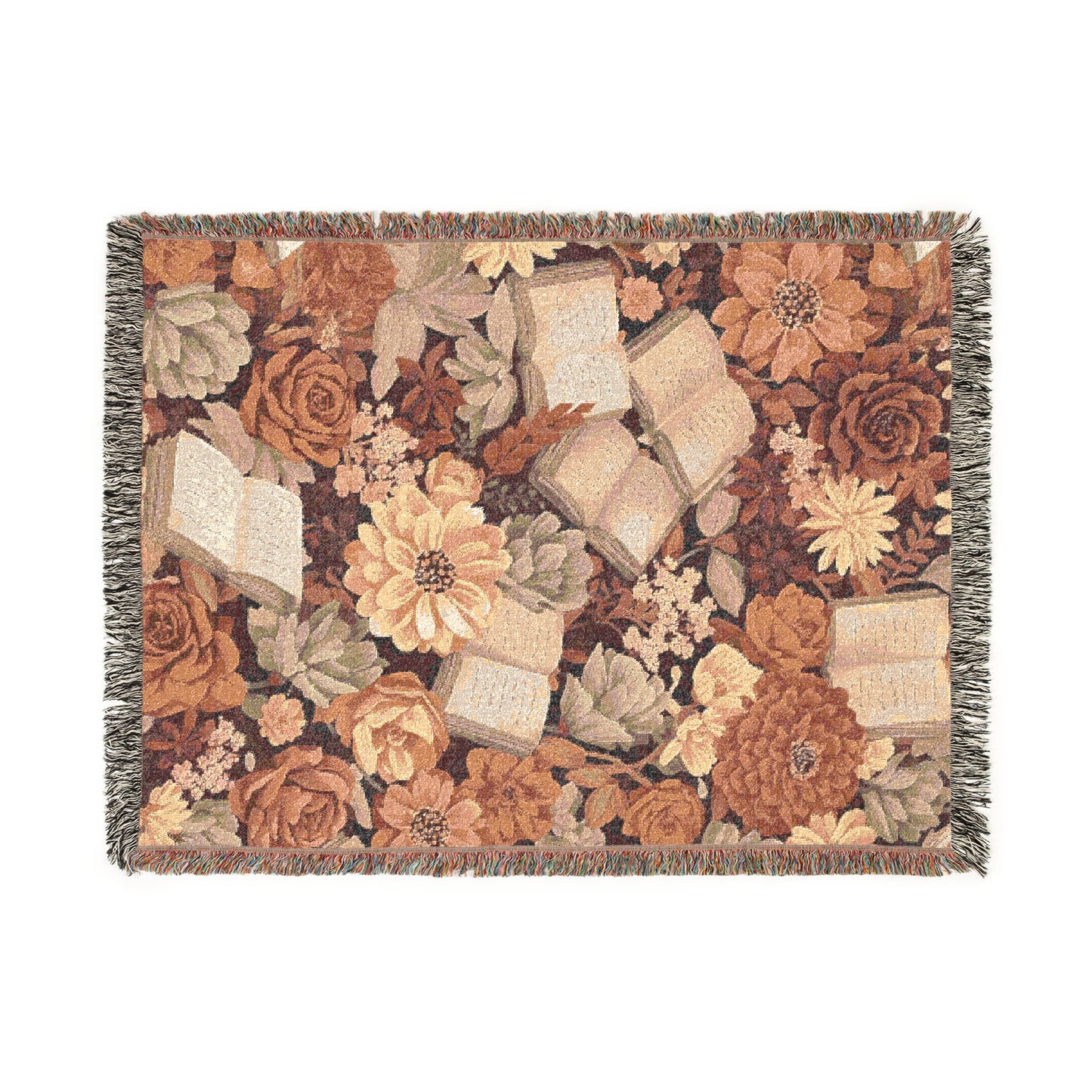 Boho Floral Woven Blanket