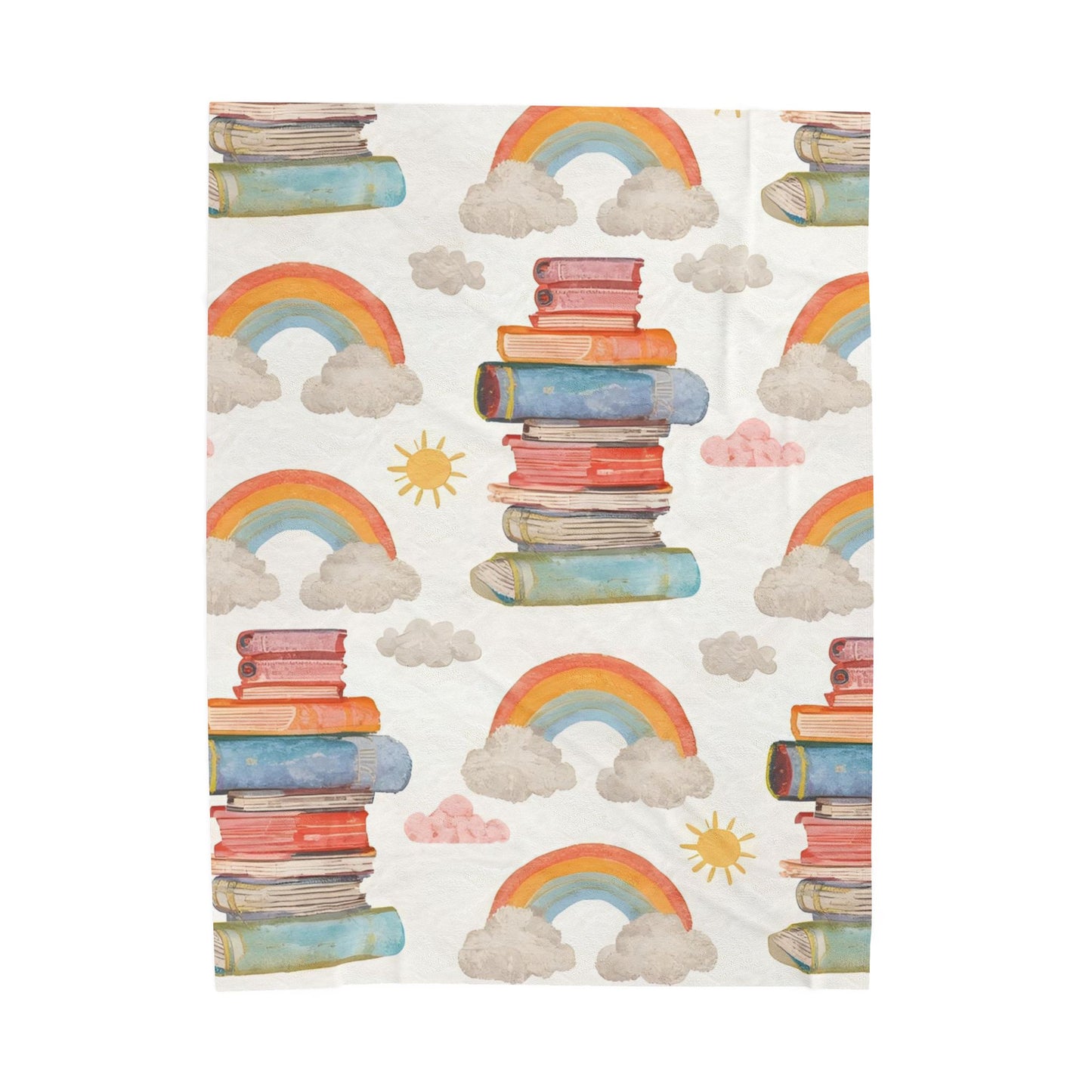 Cozy Rainbow Booklover Blanket
