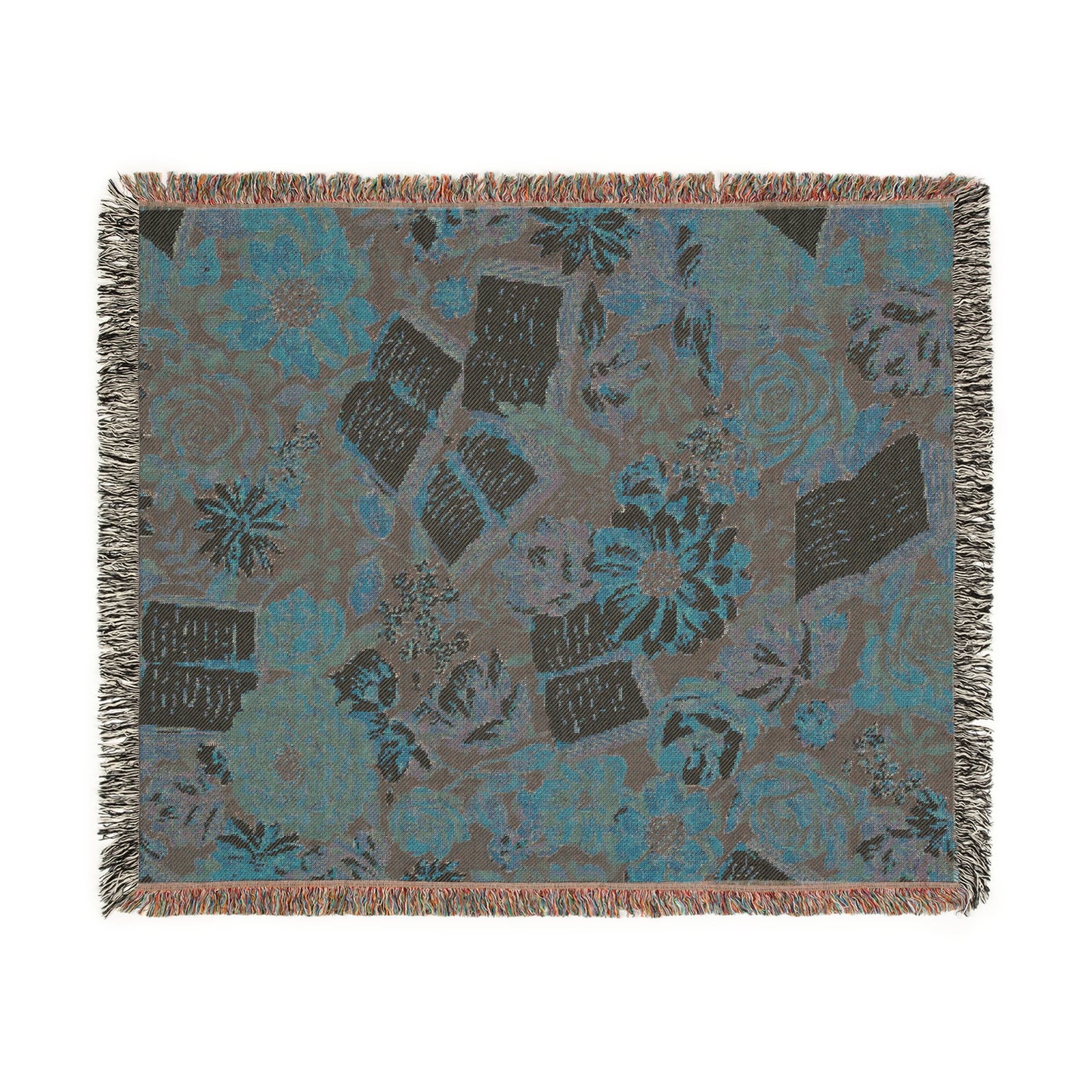 Boho Floral Woven Blanket