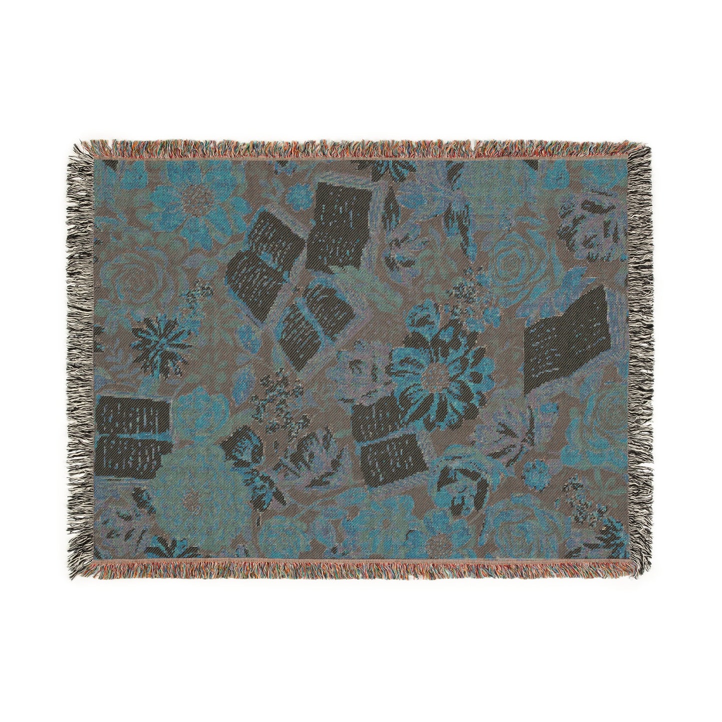 Boho Floral Woven Blanket