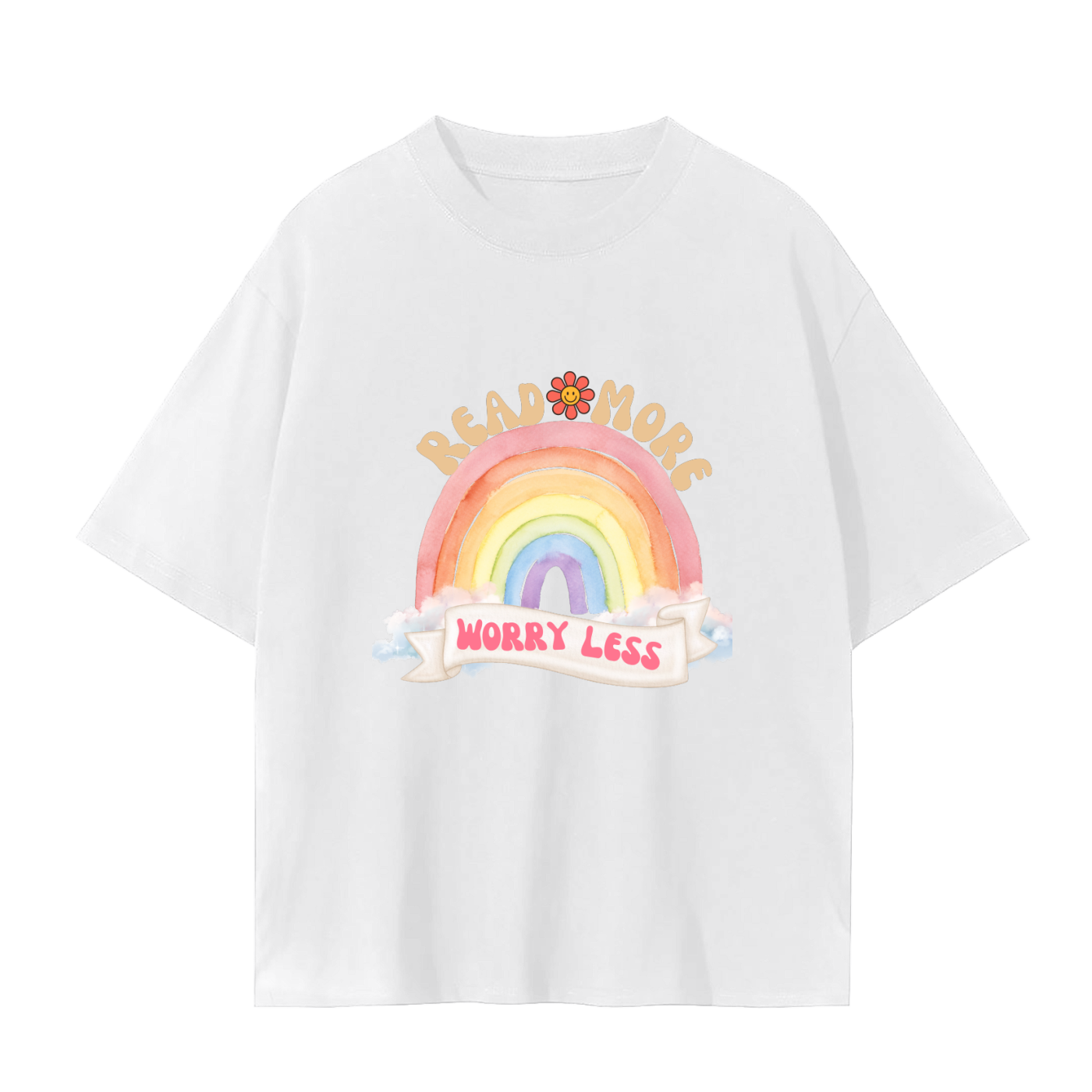 Read more,Graphic,Tee,Bookish,Book merch,Tee shirt,T-shirt,Graphictee,Worry less,Book lover