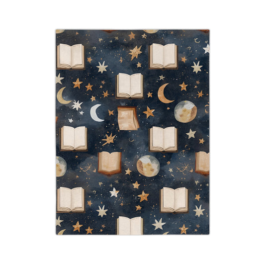 Celestial Soft Throw for Reading Nooks, Stargazing, Gift for Book Lovers