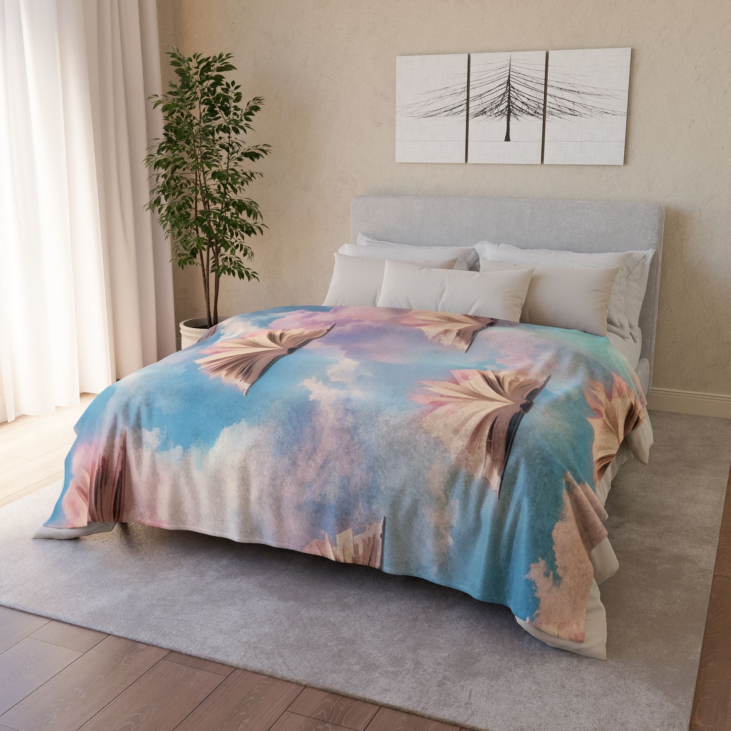 Dreamy Book-Themed Blanket