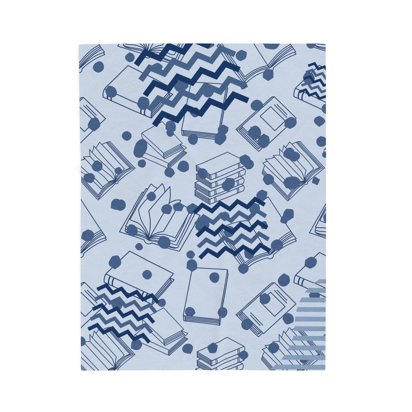 Blue Book-Pattern Velveteen Plush Blanket