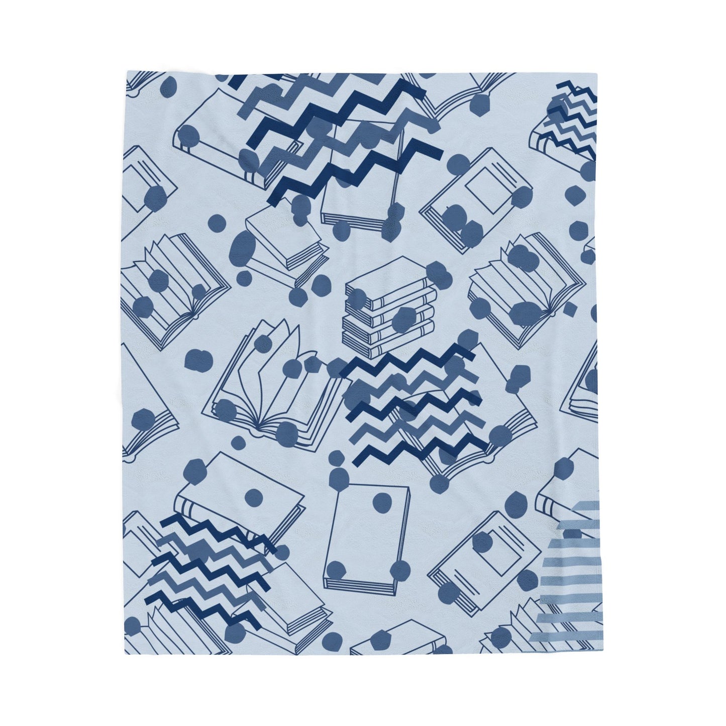 Blue Book-Pattern Velveteen Plush Blanket