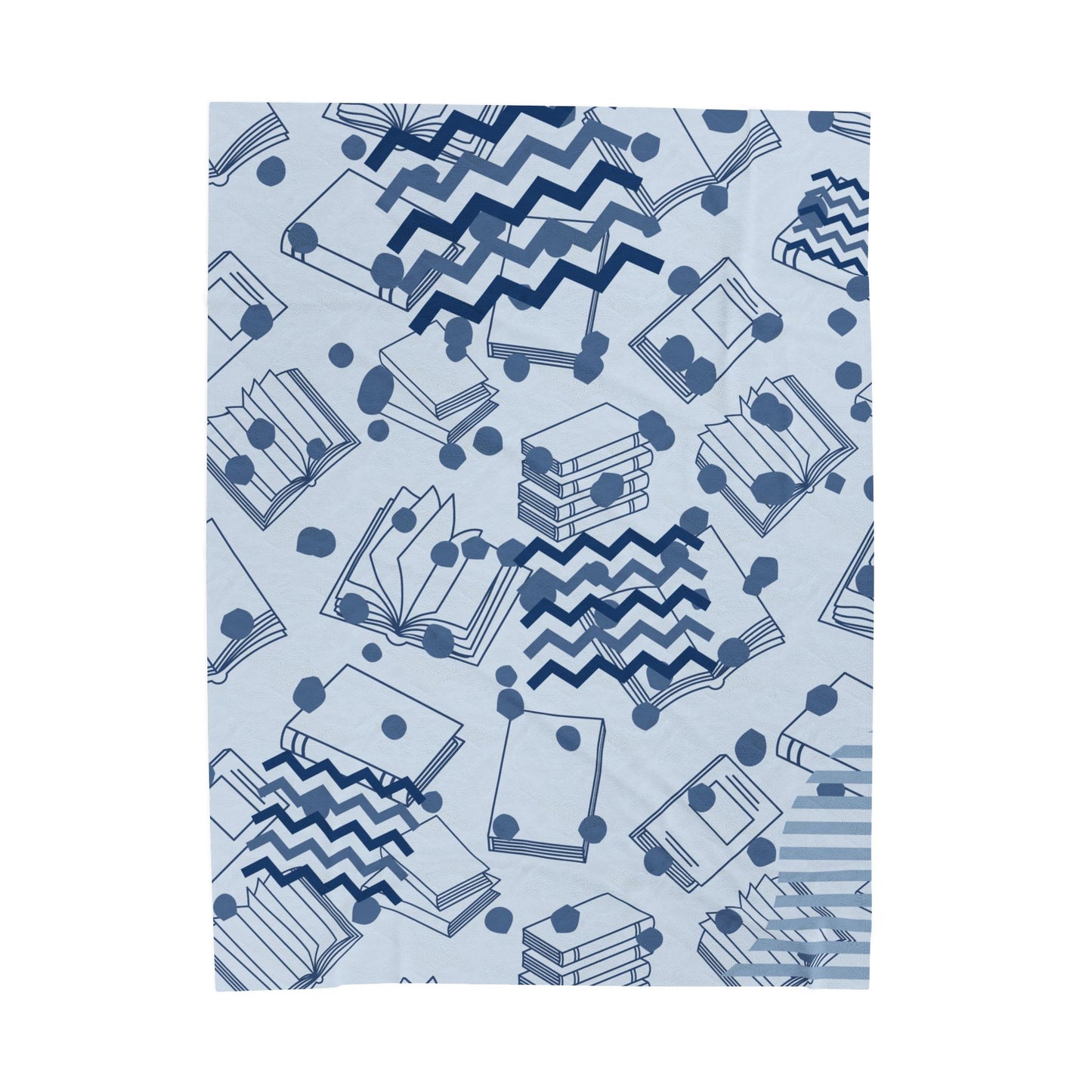 Blue Book-Pattern Velveteen Plush Blanket
