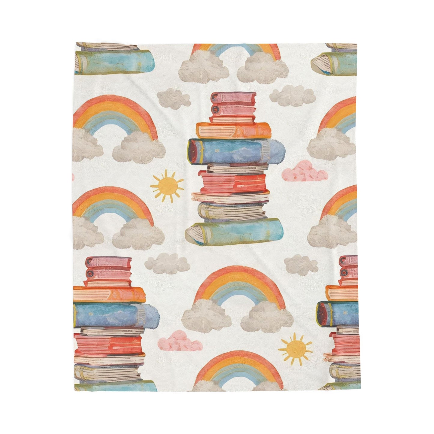 Cozy Rainbow Booklover Blanket